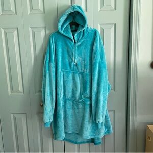 The Comfy Hoodie Blanket Womens One Size Turquoise Hooded Oversized Sweatshirt